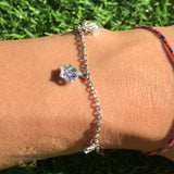 Silver bracelet, crown & heart & charm bracelet, zircons stones, 925 silver, afghani online, afghani Amman, اسوار فضة, اسوارة تاج و قلب , اسوارة زركون, افغاني اونلاين