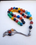 Prayer beads with name - agate rosary - USA rosary - Islamic prayer Tasbih - men gifts - Afghani online - agate gemstone - custom prayer beads - custom misbaha - مسبحة عقيق بني - إسم فضة مع مسبحة - مسبحة احجار كريمة - مسابح اسلامية فضة - الافغاني