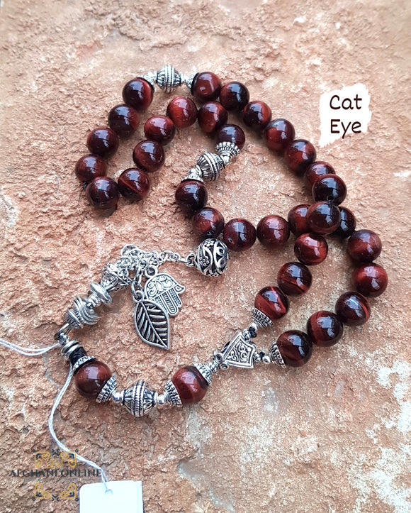 Red cat eye gemstone rosary with silver 925 circle personalized engraving - Prayer beads with name - Islamic prayer Tasbih - Love quote in silver - Afghani online - Blue agate gemstone - custom prayer - custom misbaha - مسبحة حجر عين القط مع تفصيل اسم - مسبحة فضة - مسبحة عقيق - مسبحة احجار كريمة - مسابح اسلامية فضة - الافغاني