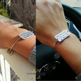 Personalized silver bracelet - handmade - hand engraving - she believed she could - bracelet for her - Pure silver - Afghani online - custom bracelet - Afghani Amman -  الافغاني - تفصيل اسوارة - اسوارة فضة -هدايا يدوية