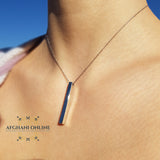 Personalized silver bar necklace vertical - USA Silver - Canada Jewelry - handmade - hand engraving - engraving necklace - necklace for her - Pure silver - rose gold bar necklace - gold bar necklace -  Afghani online - custom bar necklace - Afghani Amman - الافغاني - تفصيل سنسال بار - سنسال بار طولي فضة - سنسال بار روزجولد - مطلي ذهب - عقد الامارات - عقد قطر - هدايا يدوية