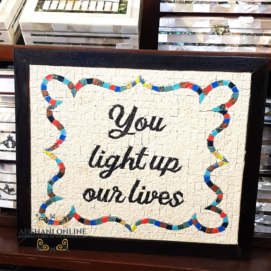 Stone Mosaic Name Sign Hanging type 2 إسم منزل حجر موزاييك ...