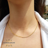 sterling silver gold plated Tennis chain necklace - trendy jewelry - layering necklace - USA trendy jewelry - best online jewelry shop - سنسال تنس فضة مطلي ذهب - الأفغاني