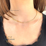 sterling silver gold plated Tennis chain necklace - trendy jewelry - layering necklace - USA trendy jewelry - best online jewelry shop - سنسال تنس فضة مطلي ذهب - الأفغاني