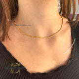 sterling silver gold plated Tennis chain necklace - trendy jewelry - layering necklace - USA trendy jewelry - best online jewelry shop - سنسال تنس فضة مطلي ذهب - الأفغاني