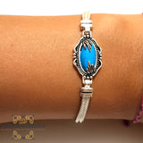 Silver bracelet, turquoise bracelet, gemstone, 925 silver, afghani online, afghani Amman, اسوار فضة, اسوارة فيروز, اسوارة شرقية, افغاني اونلاين