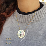 Tree of luck necklace - Silver necklace - gold plated tree - colored tree - tree of luck pendant - women silver necklace - sparkle pendant - Afghani online - Jordan necklaces - الافغاني - سنسال فضة - سناسيل للبنات - تعليقة شجرة الحظ