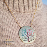 Tree of luck necklace - Silver necklace - gold plated tree - colored tree - tree of luck pendant - women silver necklace - sparkle pendant - Afghani online - Jordan necklaces - الافغاني - سنسال فضة - سناسيل للبنات - تعليقة شجرة الحظ