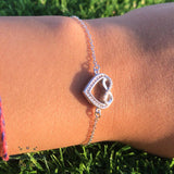 Silver sparkle heart with infinity Bracelet with zircons stones اسوارة فضة قلب لامع و انفينتي مع زركون