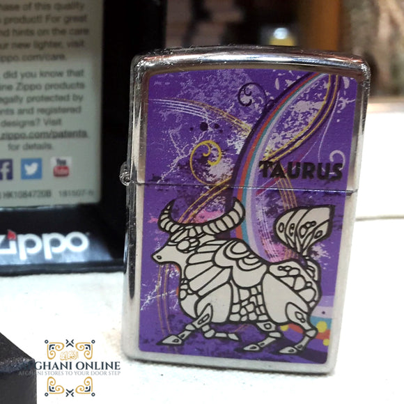Zippo Taurus - Packaged in an environmentally friendly gift box - Lifetime Guarantee - Fill with Zippo premium lighter fluid
